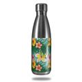 Skin Decal Wrap for RTIC Water Bottle 17oz Beach Flowers 02 Seafoam Green (BOTTLE NOT INCLUDED)
