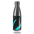 Skin Decal Wrap for RTIC Water Bottle 17oz Jagged Camo Neon Teal (BOTTLE NOT INCLUDED)