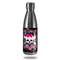 Skin Decal Wrap for RTIC Water Bottle 17oz Pink Bow Skull (BOTTLE NOT INCLUDED)