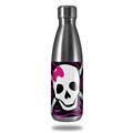 Skin Decal Wrap for RTIC Water Bottle 17oz Pink Zebra Skull (BOTTLE NOT INCLUDED)