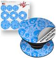 Decal Style Vinyl Skin Wrap 3 Pack for PopSockets Skull Sketches Blue (POPSOCKET NOT INCLUDED)