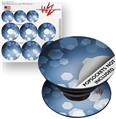Decal Style Vinyl Skin Wrap 3 Pack for PopSockets Bokeh Hex Blue (POPSOCKET NOT INCLUDED)