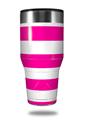 Skin Decal Wrap for Walmart Ozark Trail Tumblers 40oz Psycho Stripes Hot Pink and White (TUMBLER NOT INCLUDED) by WraptorSkinz