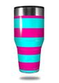 Skin Decal Wrap for Walmart Ozark Trail Tumblers 40oz Psycho Stripes Neon Teal and Hot Pink (TUMBLER NOT INCLUDED) by WraptorSkinz
