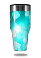 Skin Decal Wrap for Walmart Ozark Trail Tumblers 40oz Bokeh Squared Neon Teal (TUMBLER NOT INCLUDED) by WraptorSkinz