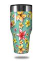 Skin Decal Wrap for Walmart Ozark Trail Tumblers 40oz Beach Flowers Seafoam Green (TUMBLER NOT INCLUDED) by WraptorSkinz