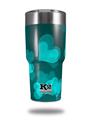 Skin Decal Wrap for K2 Element Tumbler 30oz - Bokeh Hearts Neon Teal (TUMBLER NOT INCLUDED) by WraptorSkinz