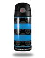 Skin Decal Wrap for Thermos Funtainer 12oz Bottle Skull Stripes Blue (BOTTLE NOT INCLUDED) by WraptorSkinz
