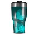 WraptorSkinz Skin Wrap compatible with 2017 and newer RTIC Tumblers 30oz Bokeh Hearts Neon Teal (TUMBLER NOT INCLUDED)