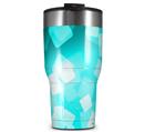 WraptorSkinz Skin Wrap compatible with 2017 and newer RTIC Tumblers 30oz Bokeh Squared Neon Teal (TUMBLER NOT INCLUDED)