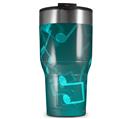 WraptorSkinz Skin Wrap compatible with 2017 and newer RTIC Tumblers 30oz Bokeh Music Neon Teal (TUMBLER NOT INCLUDED)