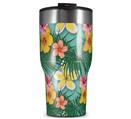 WraptorSkinz Skin Wrap compatible with 2017 and newer RTIC Tumblers 30oz Beach Flowers 02 Seafoam Green (TUMBLER NOT INCLUDED)