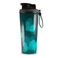 Skin Wrap Decal for IceShaker 2nd Gen 26oz Bokeh Hearts Neon Teal (SHAKER NOT INCLUDED)