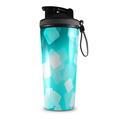Skin Wrap Decal for IceShaker 2nd Gen 26oz Bokeh Squared Neon Teal (SHAKER NOT INCLUDED)