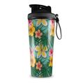 Skin Wrap Decal for IceShaker 2nd Gen 26oz Beach Flowers 02 Seafoam Green (SHAKER NOT INCLUDED)