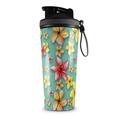 Skin Wrap Decal for IceShaker 2nd Gen 26oz Beach Flowers Seafoam Green (SHAKER NOT INCLUDED)