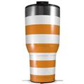 Skin Wrap Decal for 2017 RTIC Tumblers 40oz Psycho Stripes Orange and White (TUMBLER NOT INCLUDED)