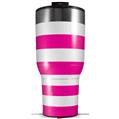 Skin Wrap Decal for 2017 RTIC Tumblers 40oz Psycho Stripes Hot Pink and White (TUMBLER NOT INCLUDED)