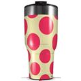 Skin Wrap Decal for 2017 RTIC Tumblers 40oz Kearas Polka Dots Pink On Cream (TUMBLER NOT INCLUDED)