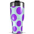 Skin Wrap Decal for 2017 RTIC Tumblers 40oz Kearas Polka Dots Purple And Blue (TUMBLER NOT INCLUDED)
