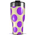 Skin Wrap Decal for 2017 RTIC Tumblers 40oz Kearas Polka Dots Purple On Cream (TUMBLER NOT INCLUDED)