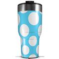Skin Wrap Decal for 2017 RTIC Tumblers 40oz Kearas Polka Dots White And Blue (TUMBLER NOT INCLUDED)