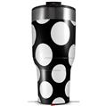 Skin Wrap Decal for 2017 RTIC Tumblers 40oz Kearas Polka Dots White On Black (TUMBLER NOT INCLUDED)