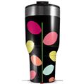Skin Wrap Decal for 2017 RTIC Tumblers 40oz Plain Leaves On Black (TUMBLER NOT INCLUDED)