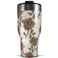 Skin Wrap Decal for 2017 RTIC Tumblers 40oz Flowers Pattern Roses 20 (TUMBLER NOT INCLUDED)