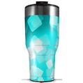 Skin Wrap Decal for 2017 RTIC Tumblers 40oz Bokeh Squared Neon Teal (TUMBLER NOT INCLUDED)