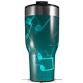 Skin Wrap Decal for 2017 RTIC Tumblers 40oz Bokeh Music Neon Teal (TUMBLER NOT INCLUDED)