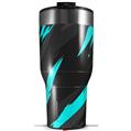 Skin Wrap Decal for 2017 RTIC Tumblers 40oz Jagged Camo Neon Teal (TUMBLER NOT INCLUDED)
