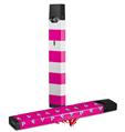 Skin Decal Wrap 2 Pack for Juul Vapes Psycho Stripes Hot Pink and White JUUL NOT INCLUDED