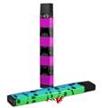 Skin Decal Wrap 2 Pack for Juul Vapes Skull Stripes Pink JUUL NOT INCLUDED