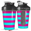 Decal Style Skin Wrap works with Blender Bottle 20oz Psycho Stripes Neon Teal and Hot Pink (BOTTLE NOT INCLUDED)