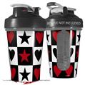 Decal Style Skin Wrap works with Blender Bottle 20oz Hearts and Stars Red (BOTTLE NOT INCLUDED)