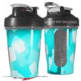 Decal Style Skin Wrap works with Blender Bottle 20oz Bokeh Squared Neon Teal (BOTTLE NOT INCLUDED)