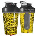 Decal Style Skin Wrap works with Blender Bottle 20oz Folder Doodles Yellow (BOTTLE NOT INCLUDED)