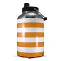Skin Decal Wrap for 2017 RTIC One Gallon Jug Psycho Stripes Orange and White (Jug NOT INCLUDED) by WraptorSkinz