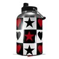 Skin Decal Wrap for 2017 RTIC One Gallon Jug Hearts and Stars Red (Jug NOT INCLUDED) by WraptorSkinz
