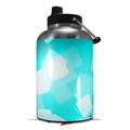 Skin Decal Wrap for 2017 RTIC One Gallon Jug Bokeh Squared Neon Teal (Jug NOT INCLUDED) by WraptorSkinz