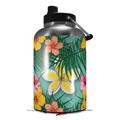 Skin Decal Wrap for 2017 RTIC One Gallon Jug Beach Flowers 02 Seafoam Green (Jug NOT INCLUDED) by WraptorSkinz