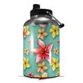 Skin Decal Wrap for 2017 RTIC One Gallon Jug Beach Flowers Seafoam Green (Jug NOT INCLUDED) by WraptorSkinz