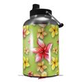 Skin Decal Wrap for 2017 RTIC One Gallon Jug Beach Flowers Sage Green (Jug NOT INCLUDED) by WraptorSkinz