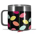 Skin Decal Wrap for Yeti Coffee Mug 14oz Plain Leaves On Black - 14 oz CUP NOT INCLUDED by WraptorSkinz