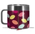 Skin Decal Wrap for Yeti Coffee Mug 14oz Plain Leaves On Burgundy - 14 oz CUP NOT INCLUDED by WraptorSkinz