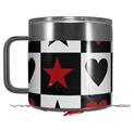 Skin Decal Wrap for Yeti Coffee Mug 14oz Hearts and Stars Red - 14 oz CUP NOT INCLUDED by WraptorSkinz