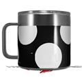 Skin Decal Wrap for Yeti Coffee Mug 14oz Kearas Polka Dots White On Black - 14 oz CUP NOT INCLUDED by WraptorSkinz
