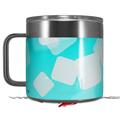 Skin Decal Wrap for Yeti Coffee Mug 14oz Bokeh Squared Neon Teal - 14 oz CUP NOT INCLUDED by WraptorSkinz