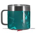 Skin Decal Wrap for Yeti Coffee Mug 14oz Bokeh Music Neon Teal - 14 oz CUP NOT INCLUDED by WraptorSkinz